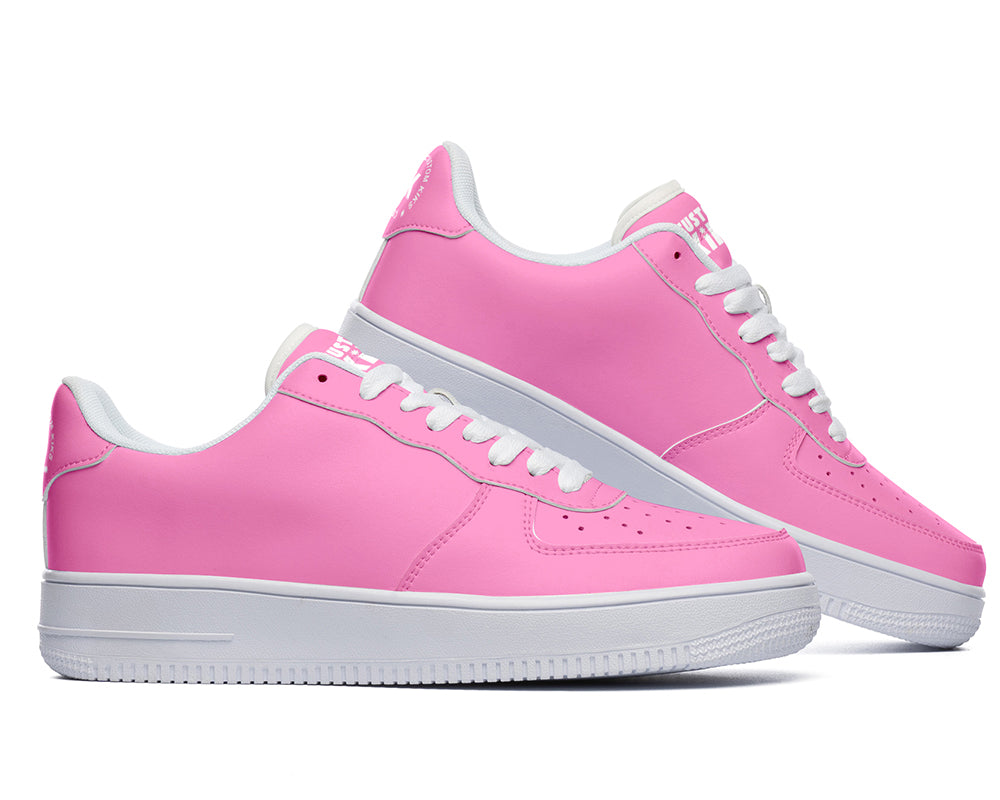 Hot Pink Sneakers: Solid Hot Pink Court Sneakers
