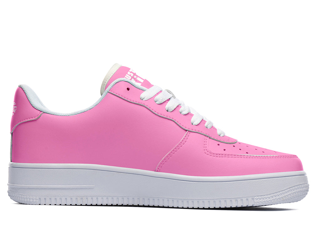 Hot Pink Sneakers: Solid Hot Pink Court Sneakers