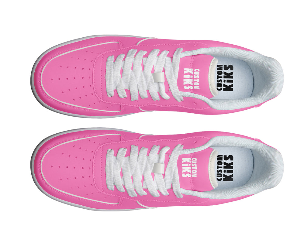 Hot Pink Sneakers: Solid Hot Pink Court Sneakers