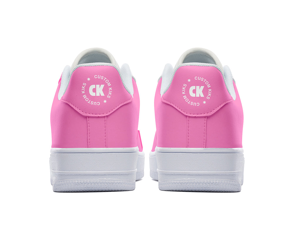 Hot Pink Sneakers: Solid Hot Pink Court Sneakers