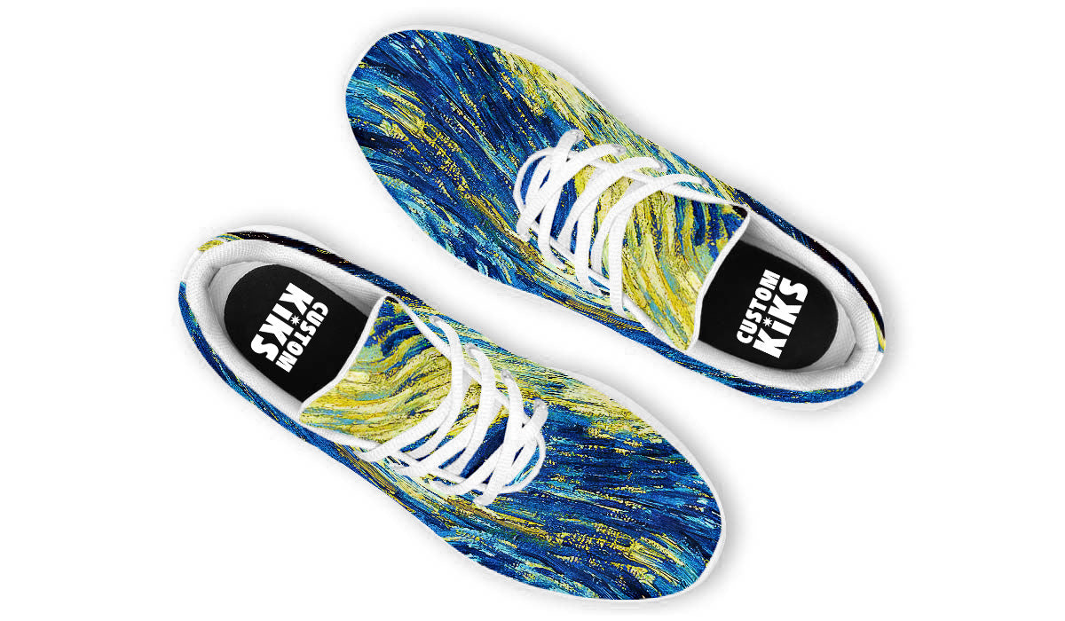 Starry Night Sneakers: Swirl Sky Illustration Sport Shoes