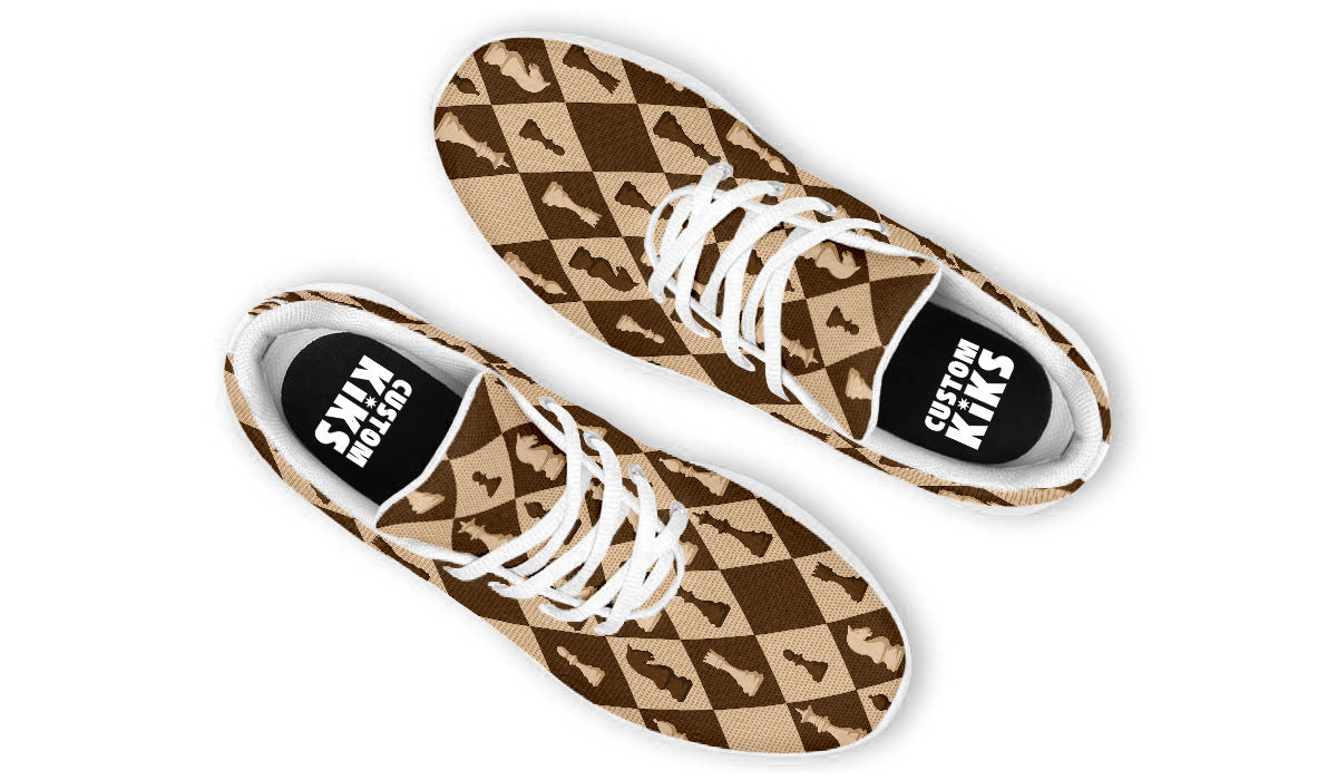 Chess Sneakers: Checkerboard Pattern Sport Shoes