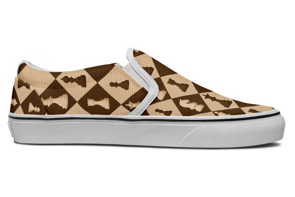 Chess Sneakers: Checkerboard Pattern Slip-On Sneakers