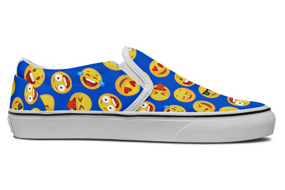 Emoji Sneakers: Emoji Pattern Slip On Sneakers