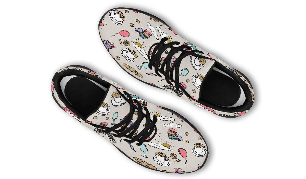 Paris Sneakers: Paris Icons Pattern Sport Shoes