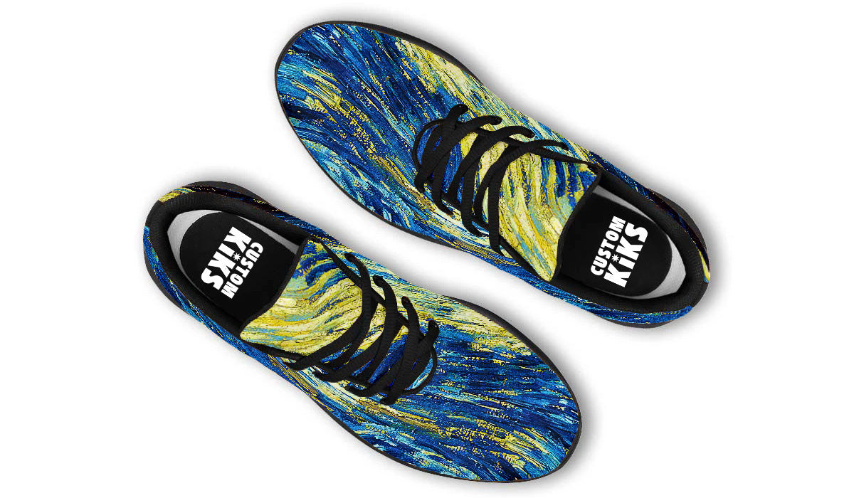 Starry Night Sneakers: Swirl Sky Illustration Sport Shoes