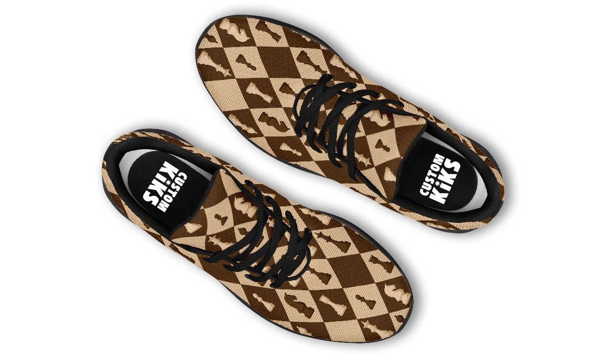 Chess Sneakers: Checkerboard Pattern Sport Shoes