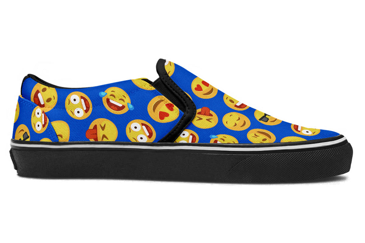 Emoji Sneakers: Emoji Pattern Slip On Sneakers