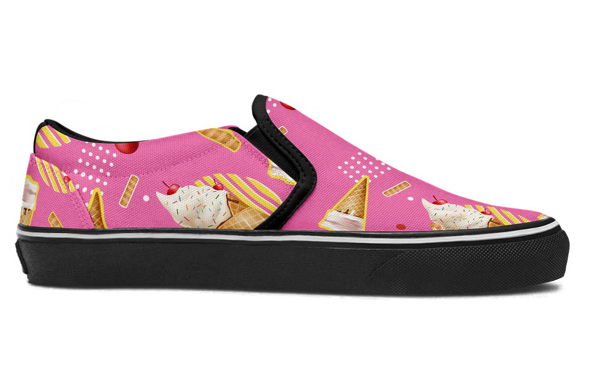 Ice Cream Sneakers: Ice Cream Pattern Slip On Sneakers