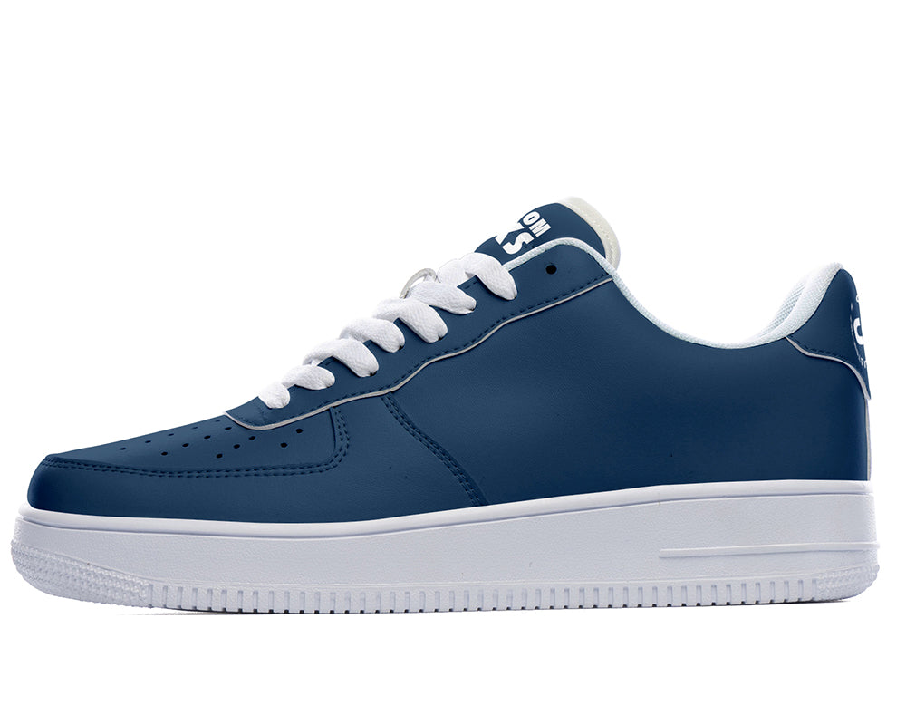 Navy Blue Sneakers: Solid Navy Court Sneakers