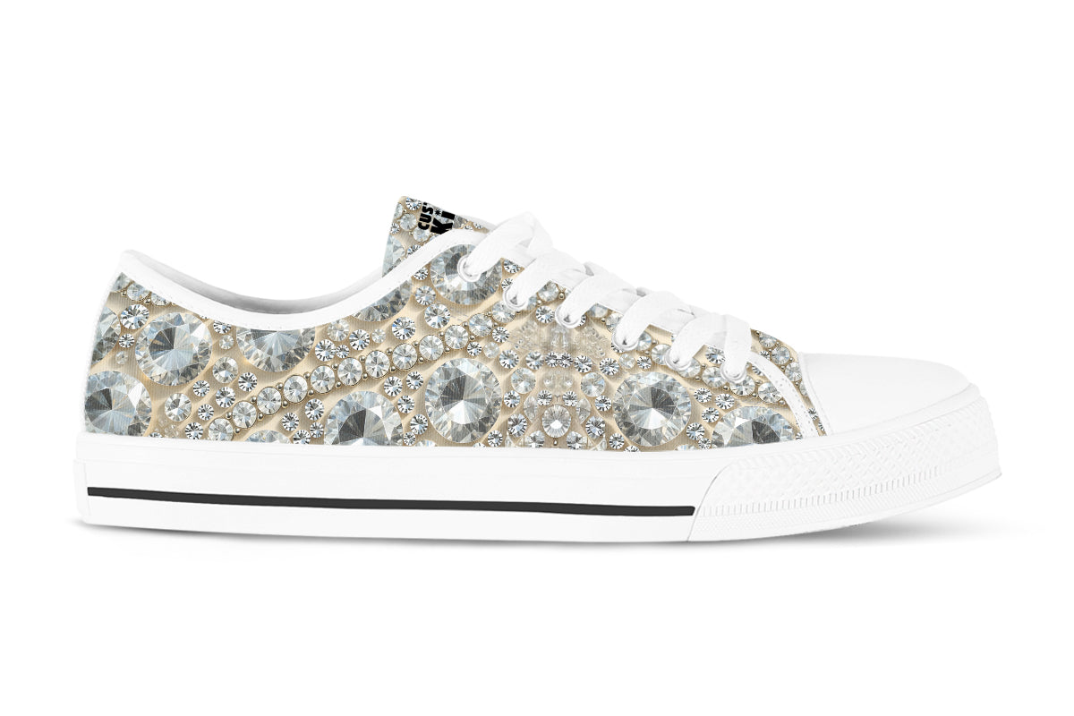 Diamond Sneakers: Diamond Pattern Low Top Sneakers