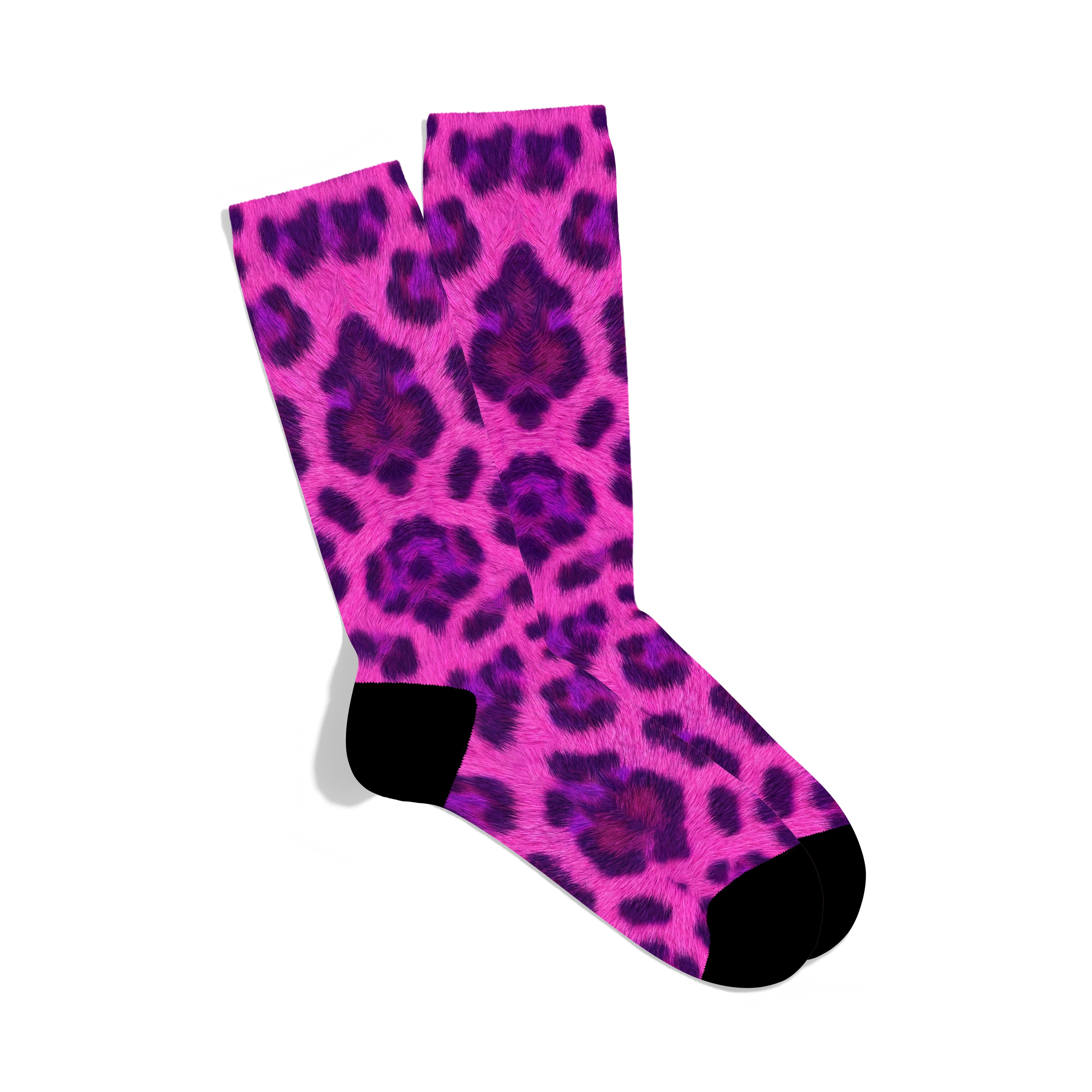 Pink Leopard Print Socks