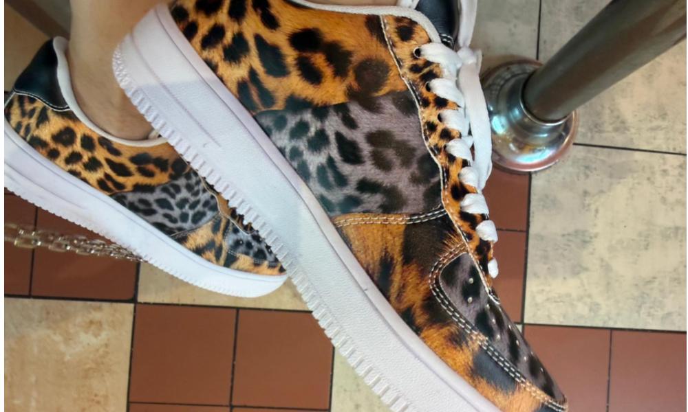 Leopard Sneakers Mixed Leopard Print Pattern Court Sneakers