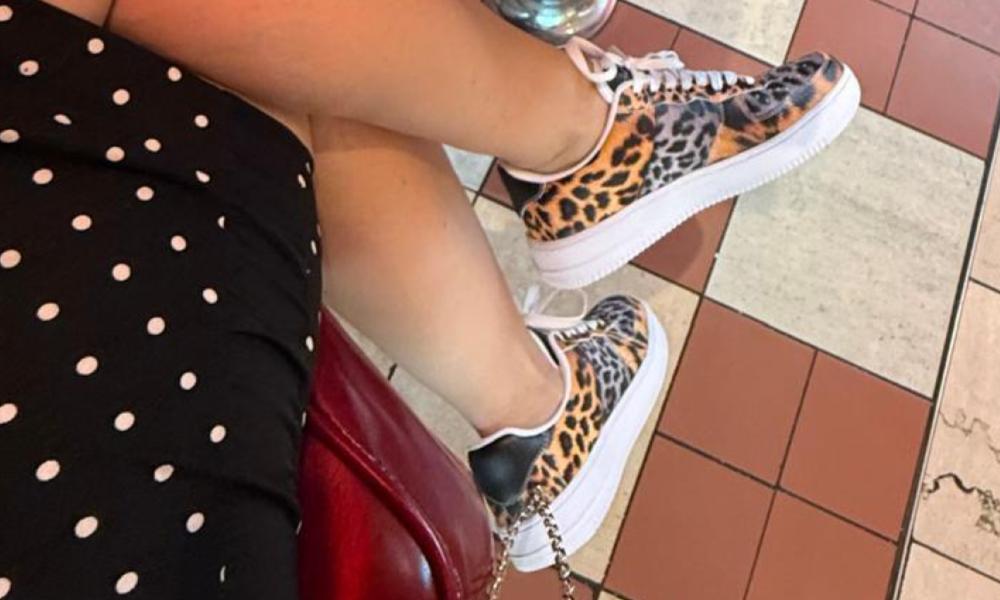 Leopard Sneakers Mixed Leopard Print Pattern Court Sneakers