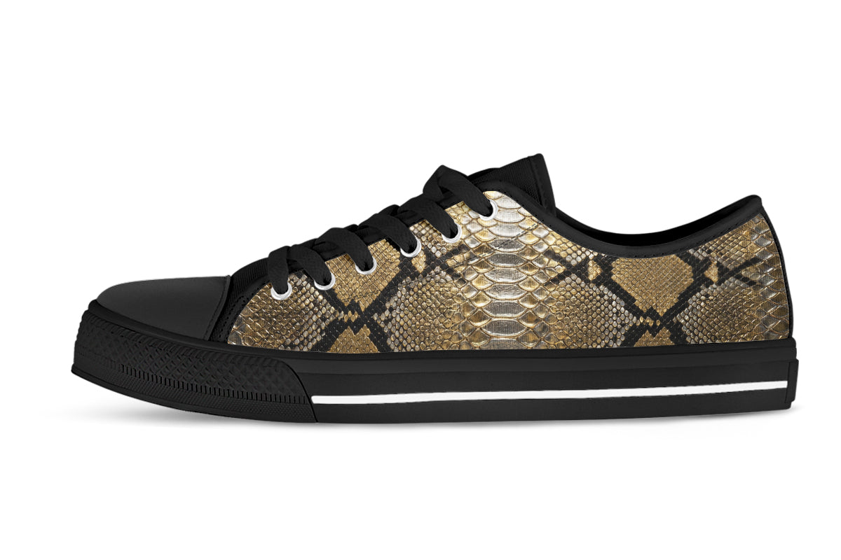 Snake Skin Sneakers: Snake Skin Pattern Low Top Sneakers