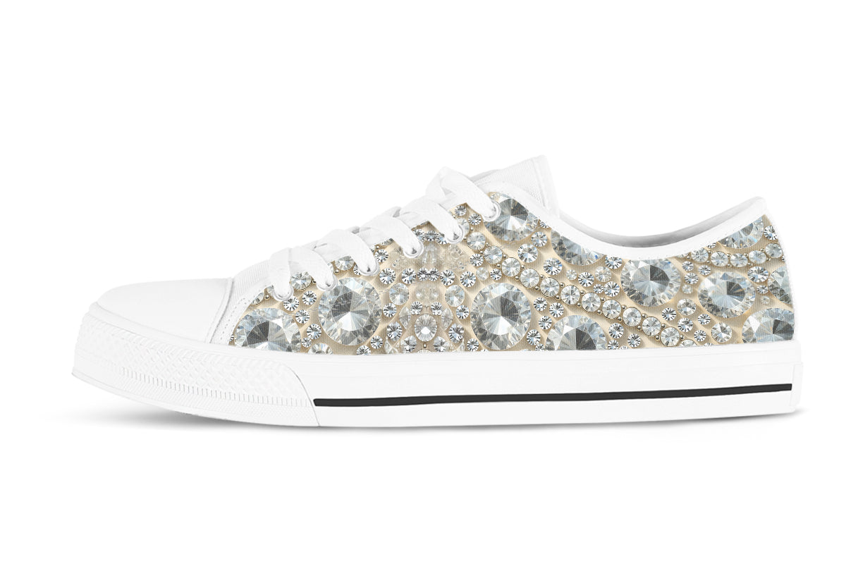 Diamond Sneakers: Diamond Pattern Low Top Sneakers