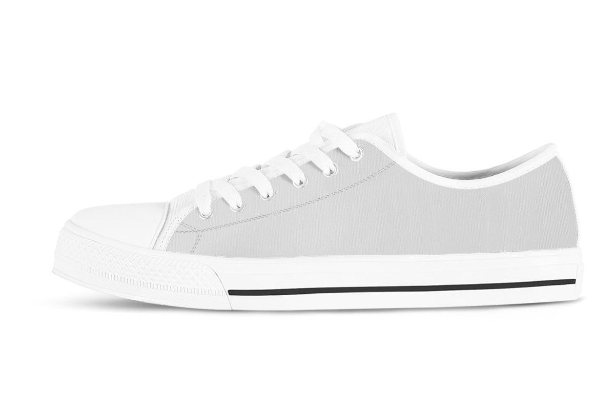 Light Gray Sneakers: Solid Light Gray Low Top Sneakers