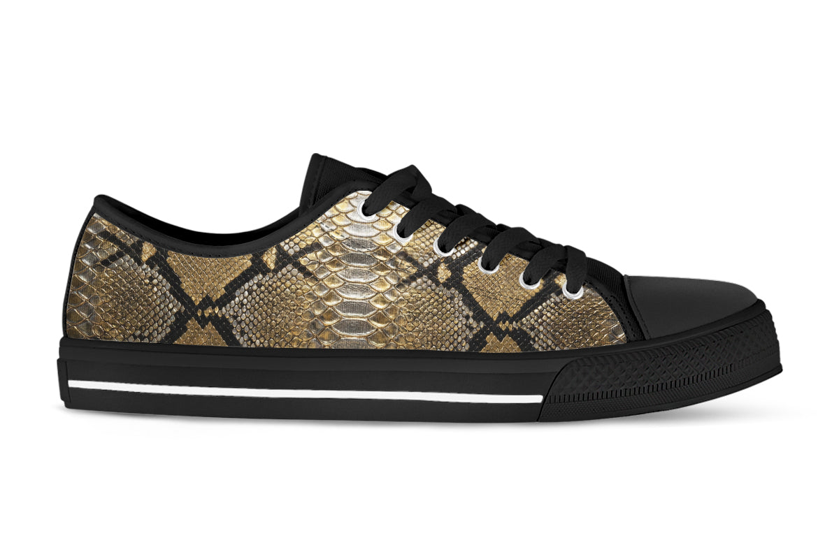 Snake Skin Sneakers: Snake Skin Pattern Low Top Sneakers