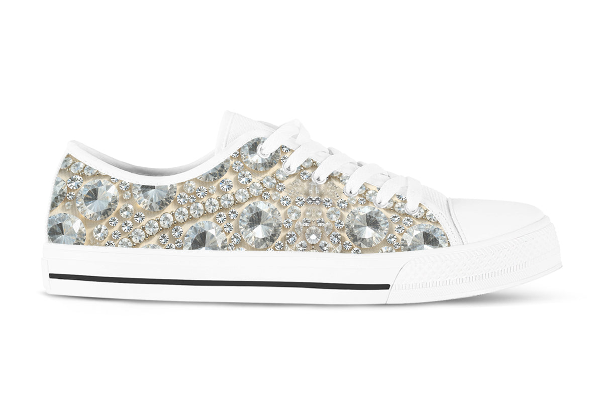 Diamond Sneakers: Diamond Pattern Low Top Sneakers