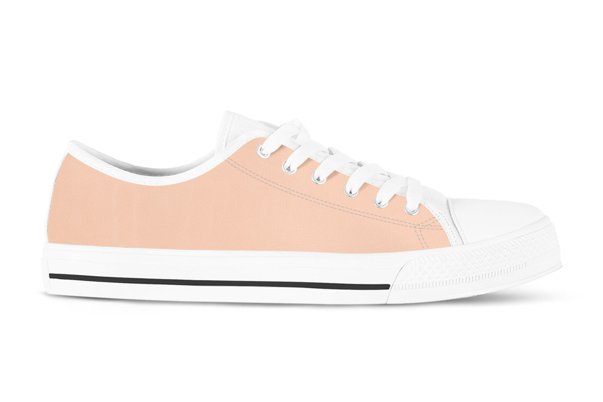 Peach Orange Sneakers: Soft Peach Orange Low Top Sneakers