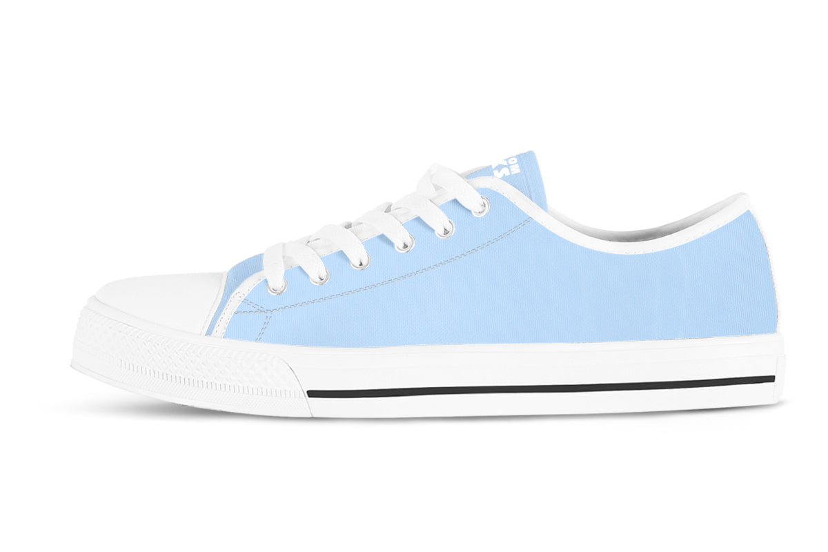 Baby Blue Sneakers: Solid Baby Blue Low Top Sneakers