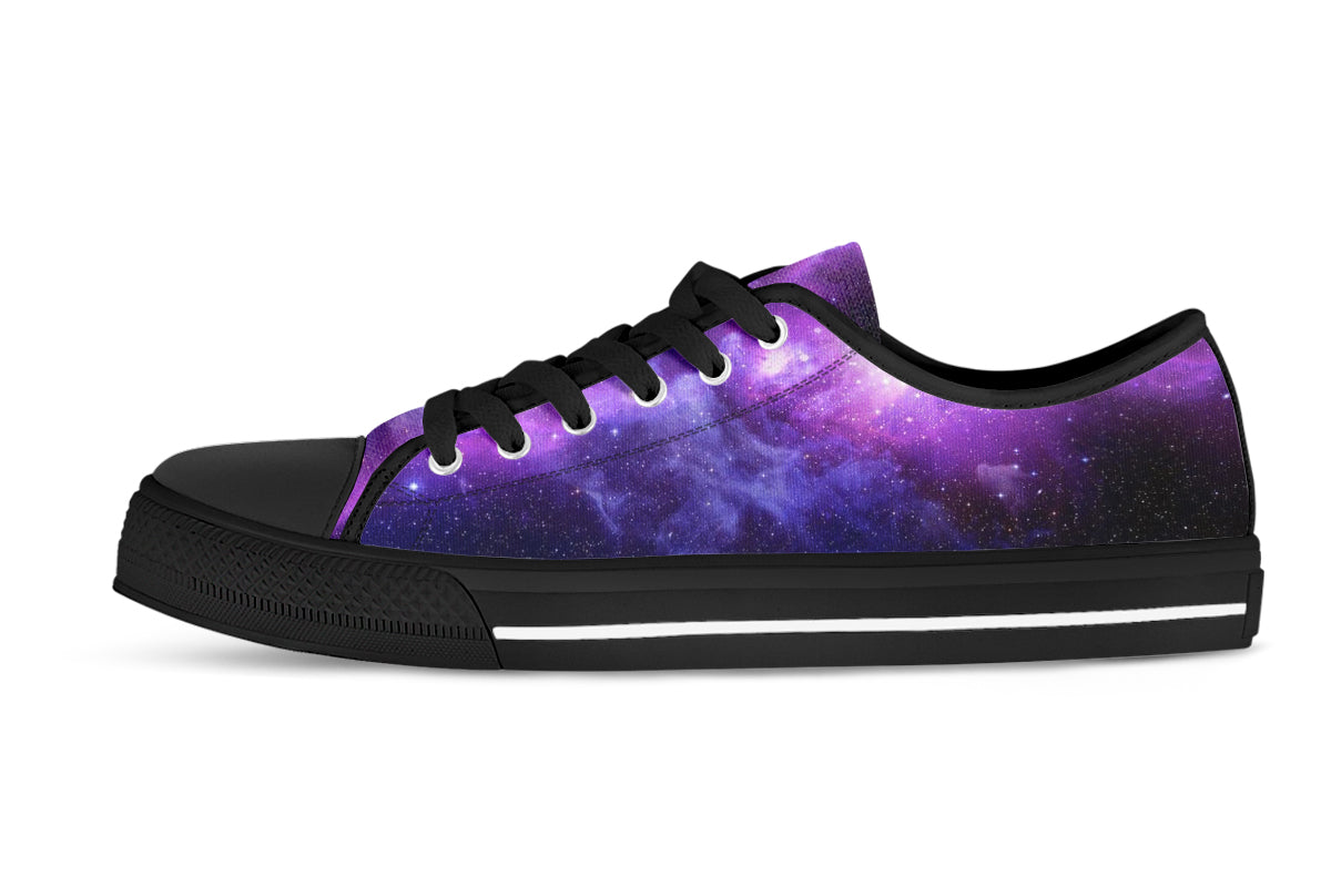 Galaxy Sneakers: Space Illustration Low Top Sneakers