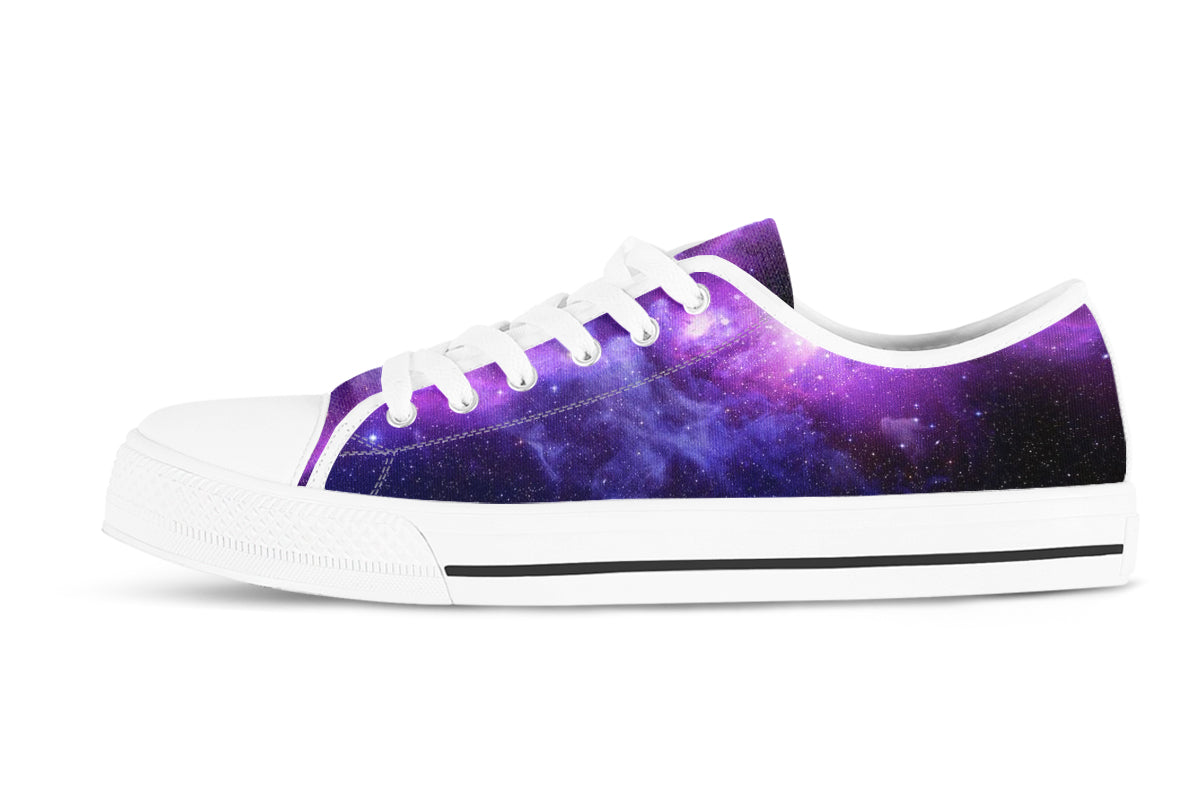 Galaxy Sneakers: Space Illustration Low Top Sneakers