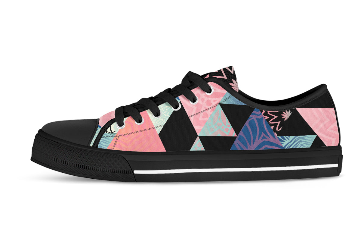 Geometric Sneakers: Triangle Pattern Low Top Sneakers