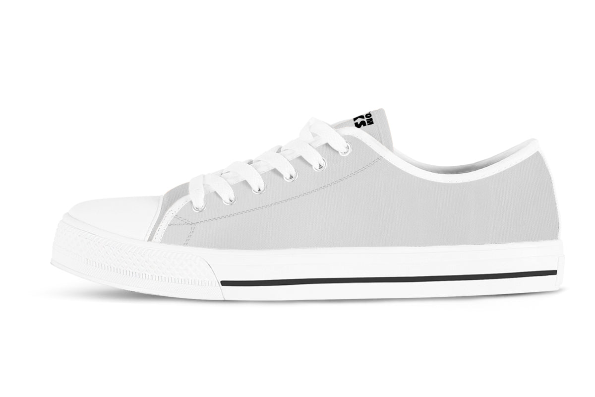 Light Gray Sneakers: Solid Light Gray Low Top Sneakers