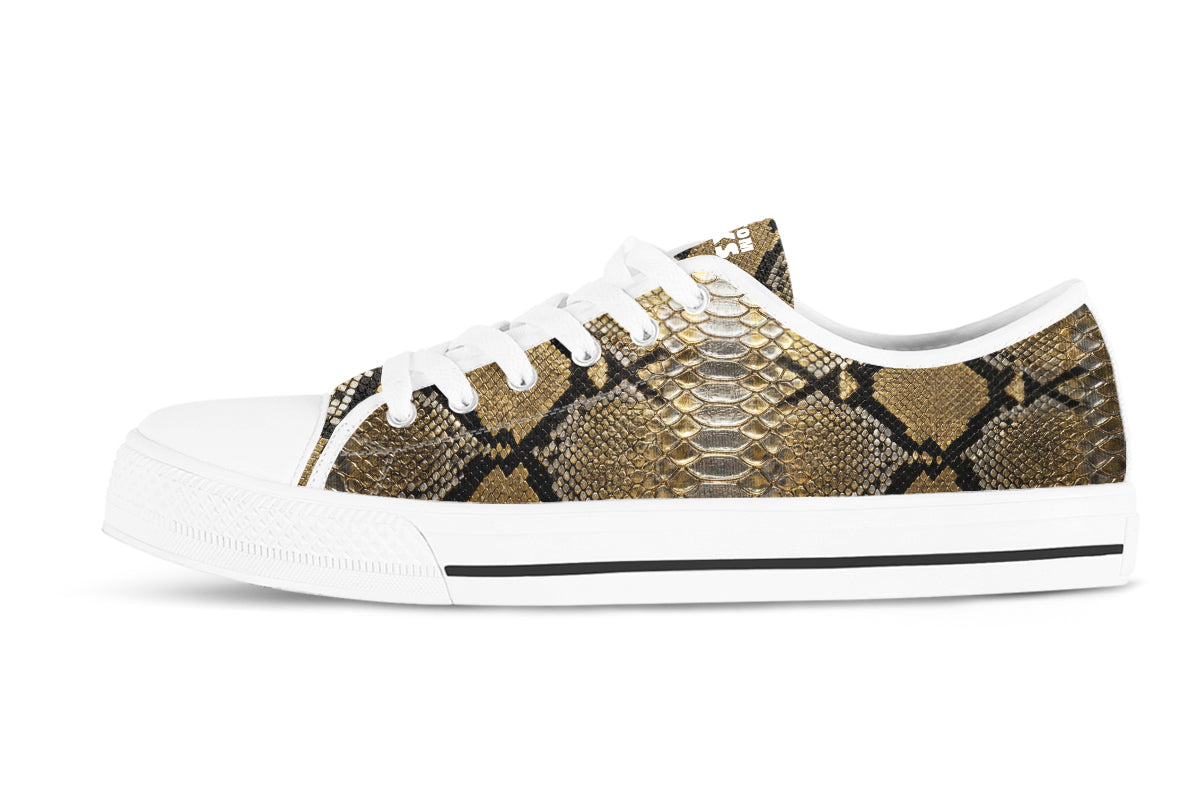 Snake Skin Sneakers: Snake Skin Pattern Low Top Sneakers