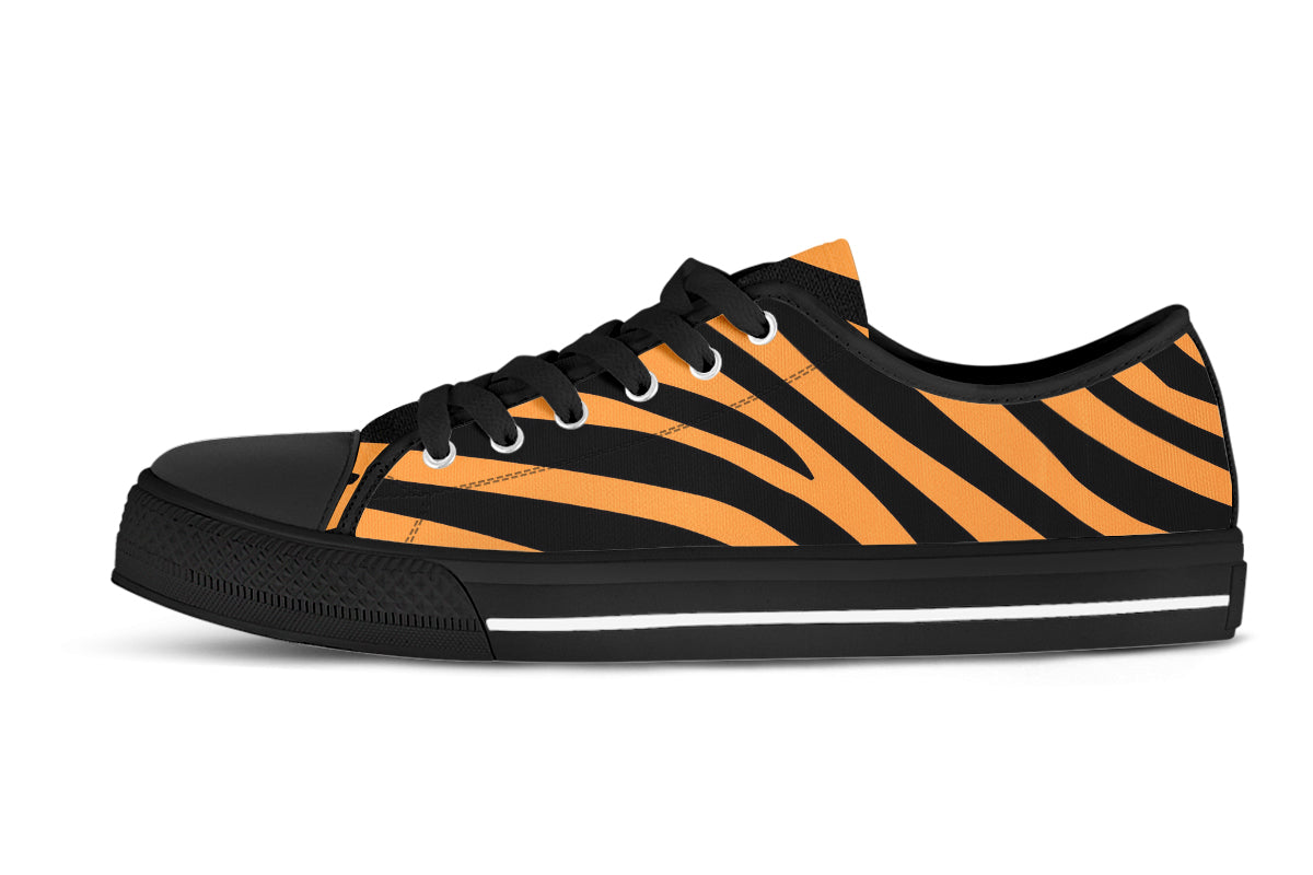 Tiger Sneakers: Tiger Animal Pattern Low Top Sneakers
