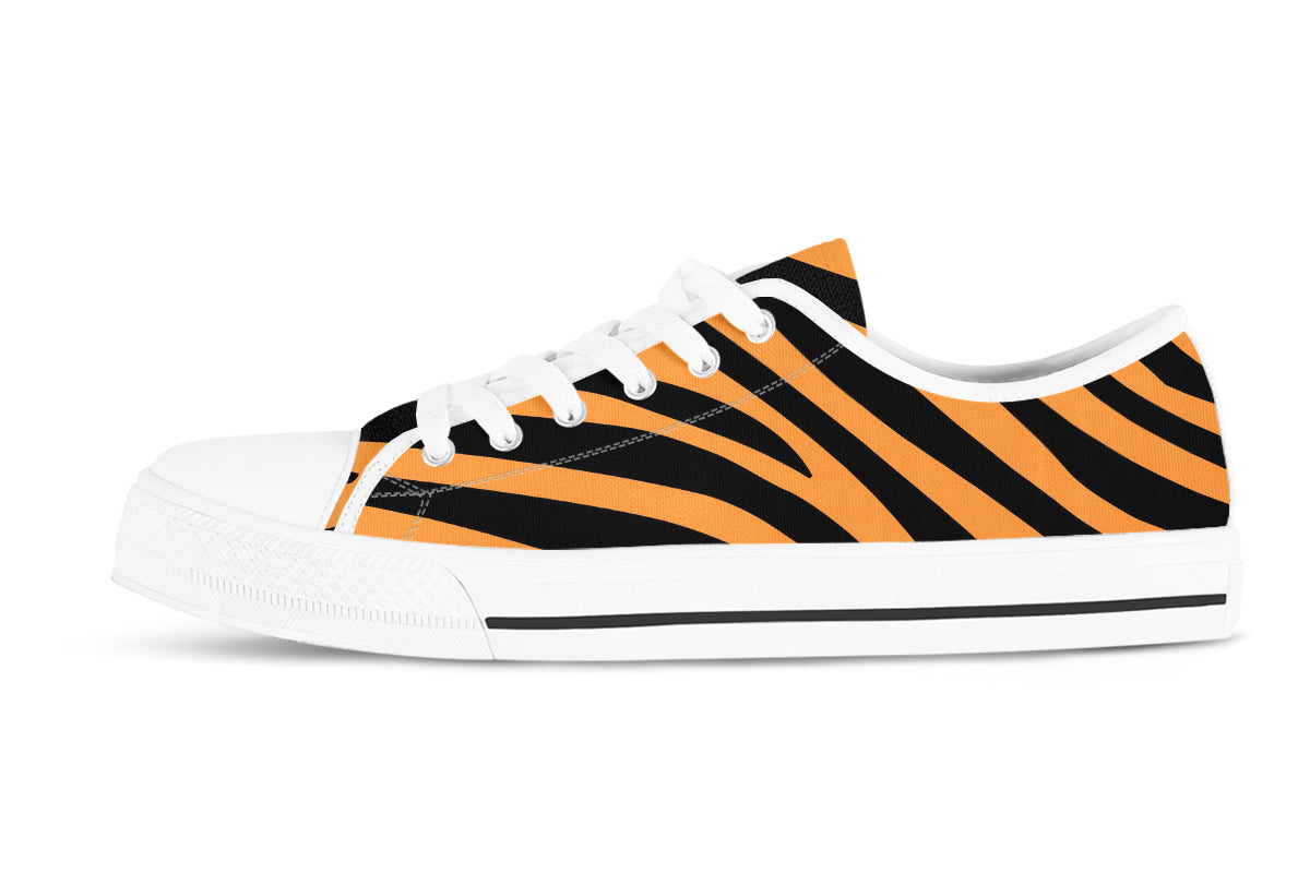 Tiger Sneakers: Tiger Animal Pattern Low Top Sneakers