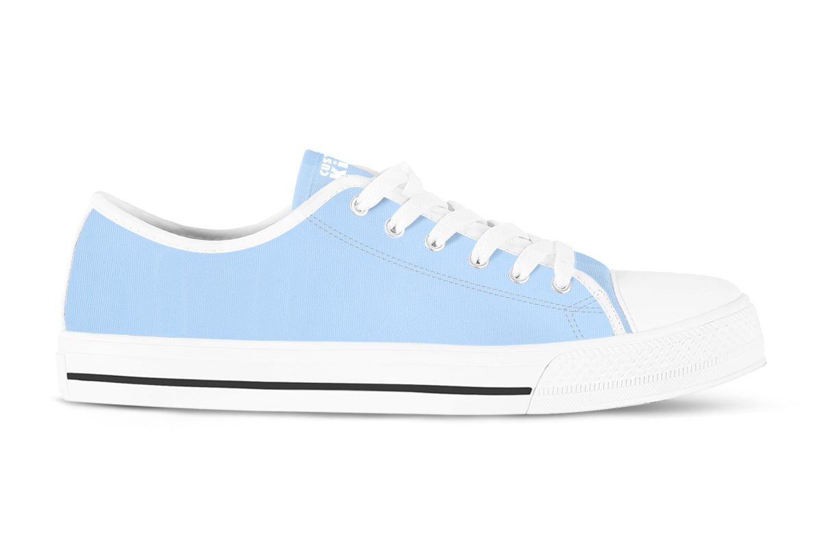 Baby Blue Sneakers: Solid Baby Blue Low Top Sneakers