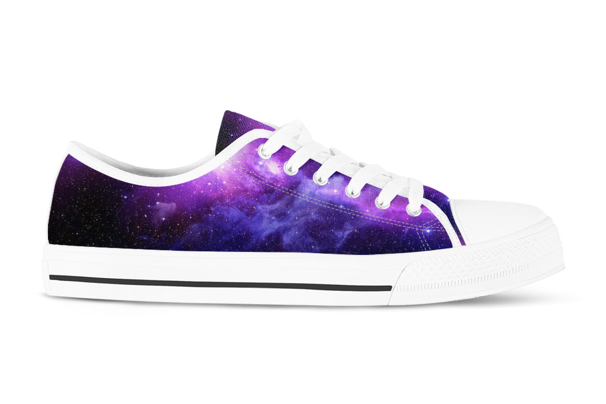 Galaxy Sneakers: Space Illustration Low Top Sneakers