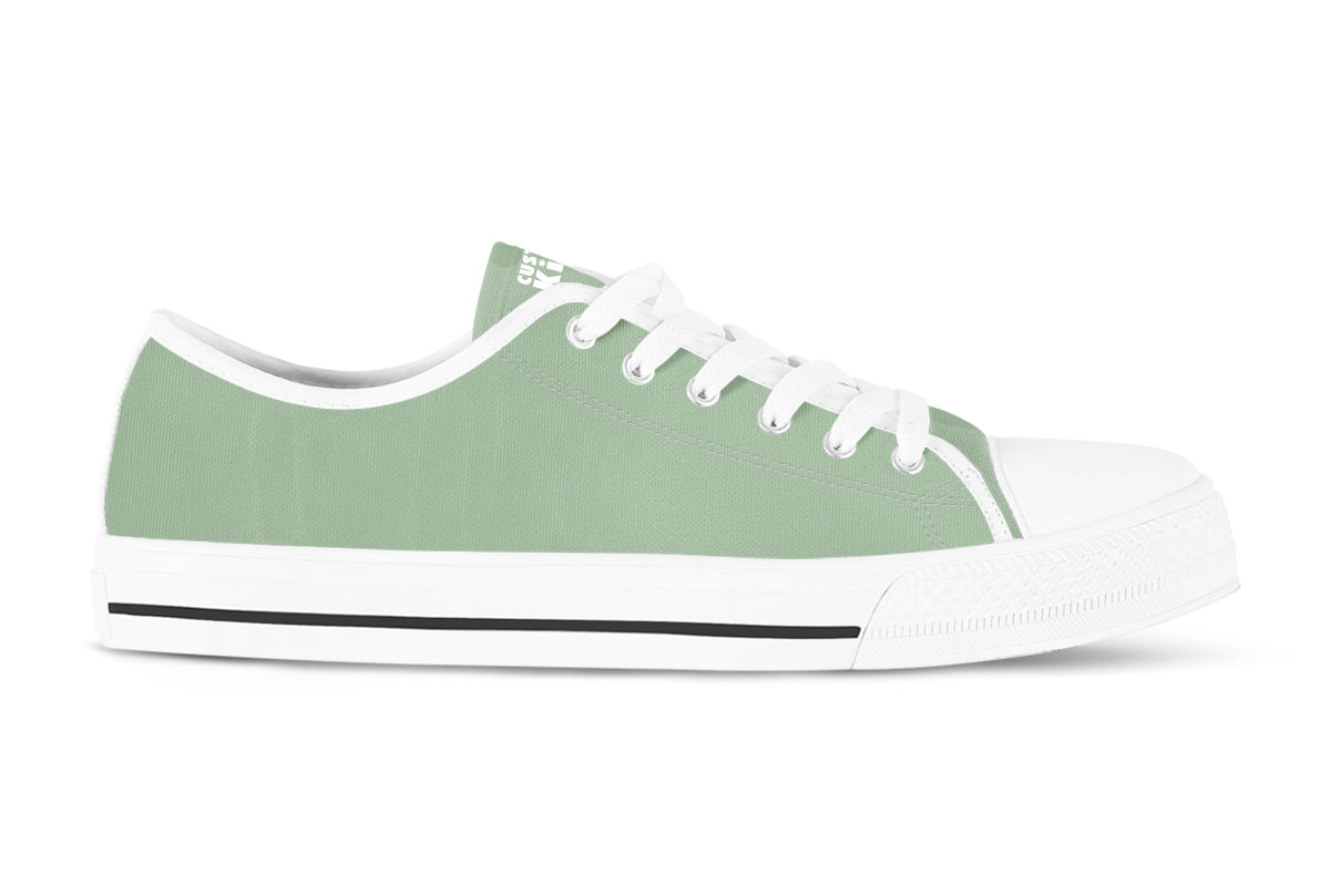 Sage Green Sneakers: Solid Sage Green Low Top Sneakers