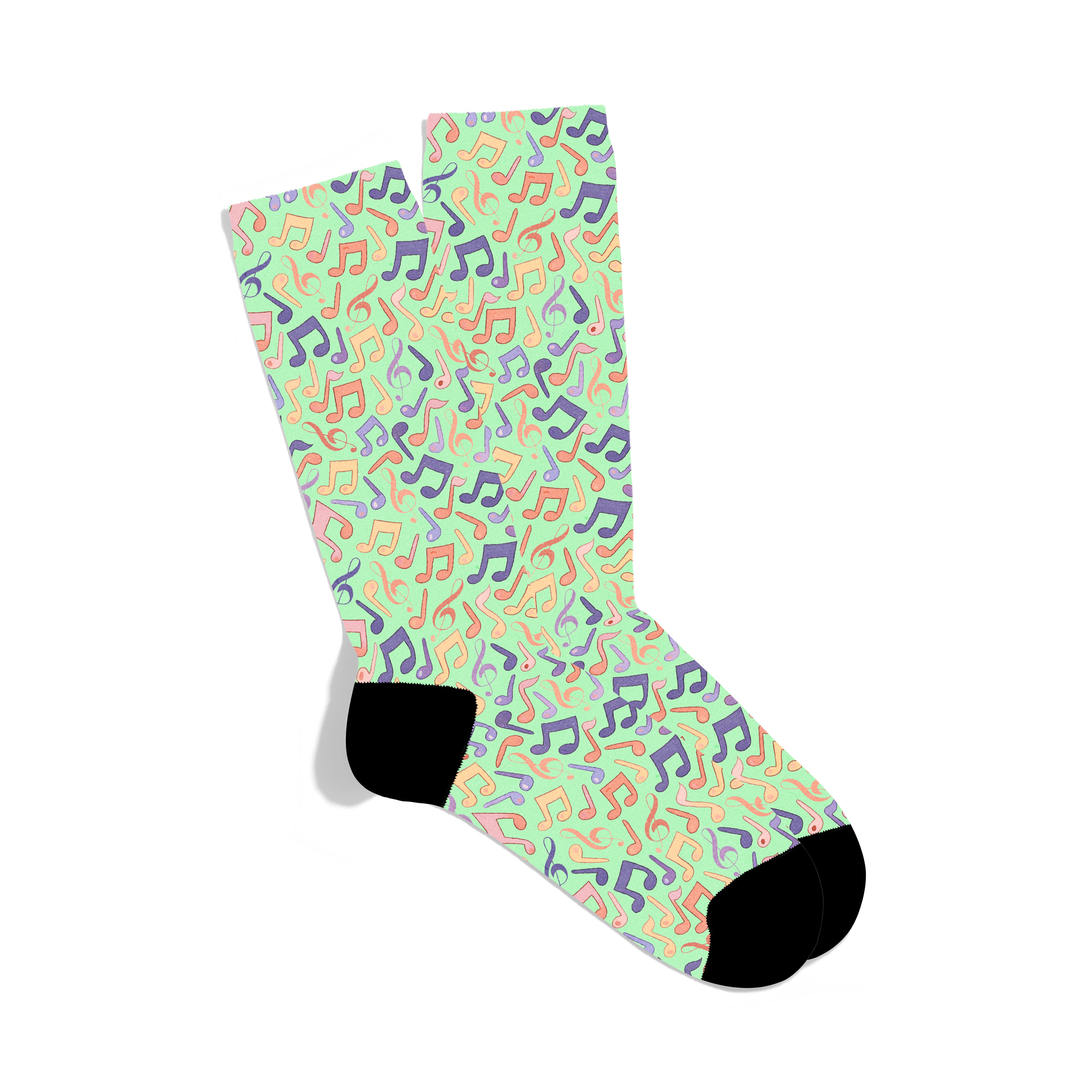 Green Notes Socks