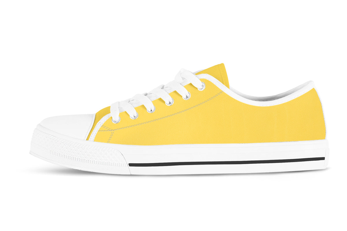 Mustard Sneakers: Solid Mustard Low Top Sneakers