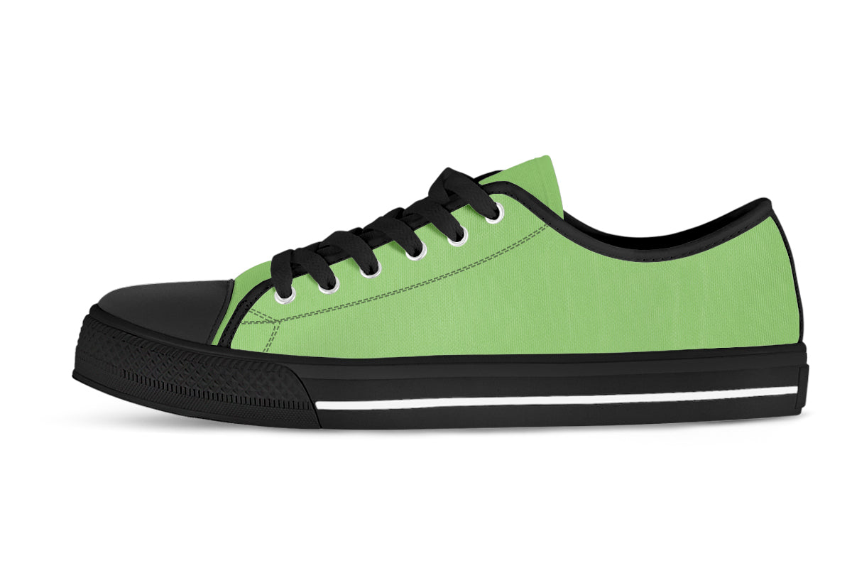 Pistachio Green Sneakers: Solid Pistachio Green Low Top Sneakers