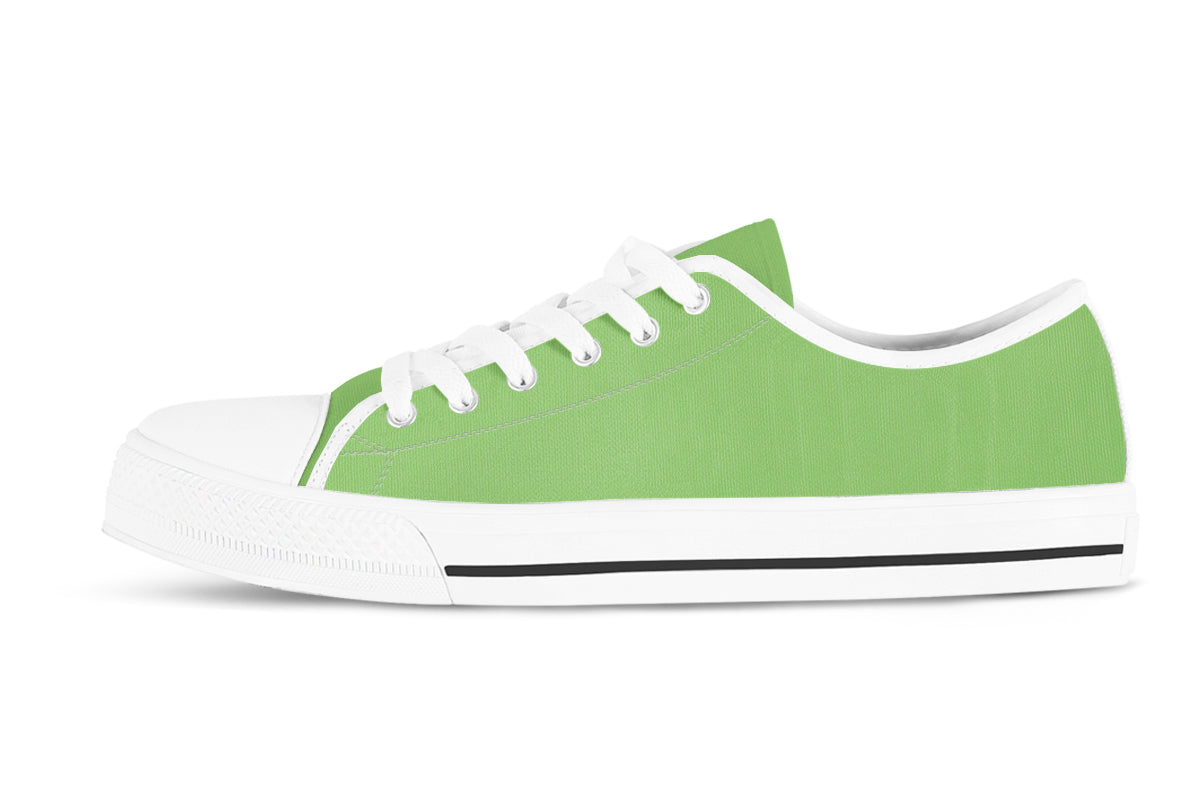 Pistachio Green Sneakers: Solid Pistachio Green Low Top Sneakers