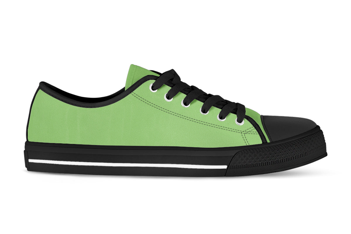 Pistachio Green Sneakers: Solid Pistachio Green Low Top Sneakers