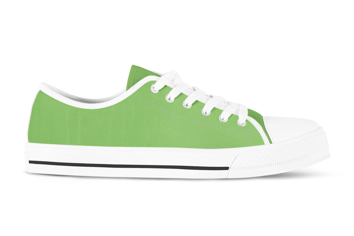 Pistachio Green Sneakers: Solid Pistachio Green Low Top Sneakers