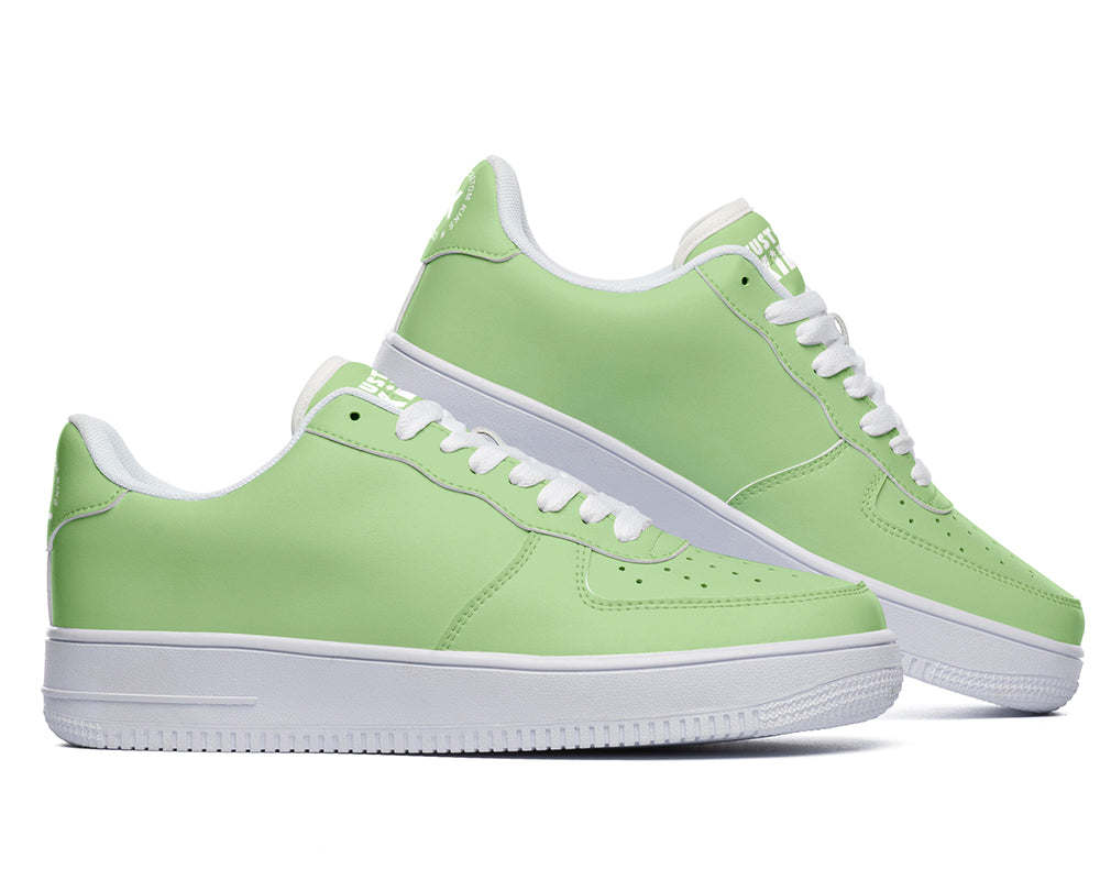 Pistachio Green Sneakers: Solid Pistachio Green Court Sneakers