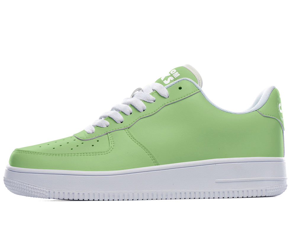 Pistachio Green Sneakers: Solid Pistachio Green Court Sneakers