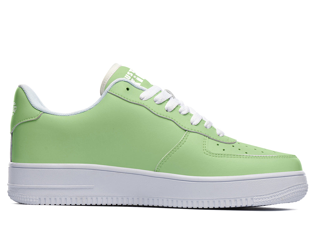 Pistachio Green Sneakers: Solid Pistachio Green Court Sneakers