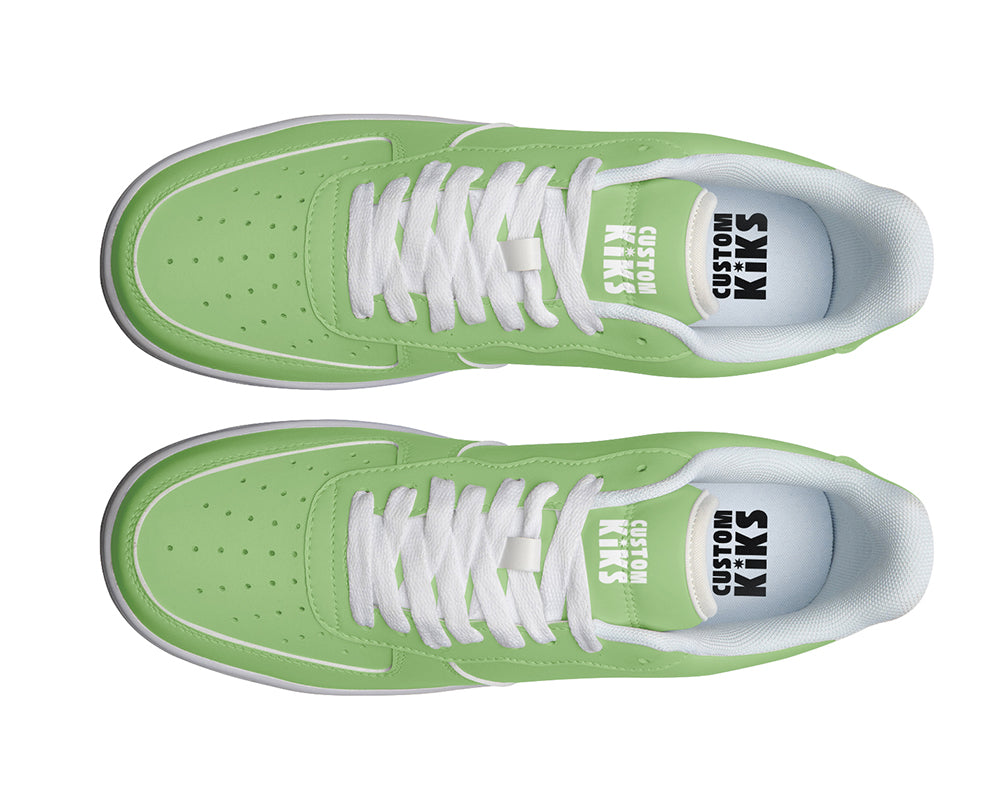 Pistachio Green Sneakers: Solid Pistachio Green Court Sneakers