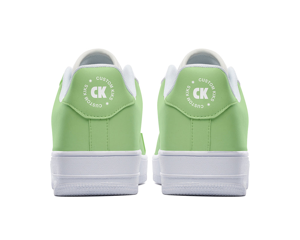 Pistachio Green Sneakers: Solid Pistachio Green Court Sneakers