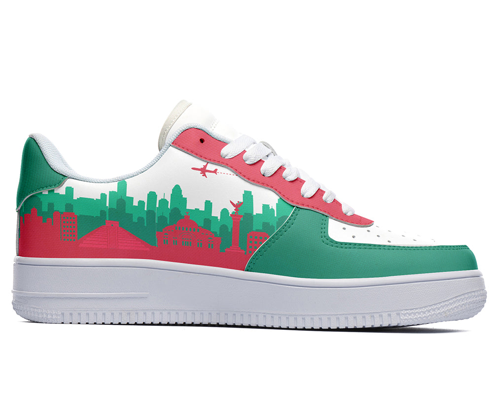 Mexico City Sneakers: Mexico City Skyline Illustration Court Sneakers