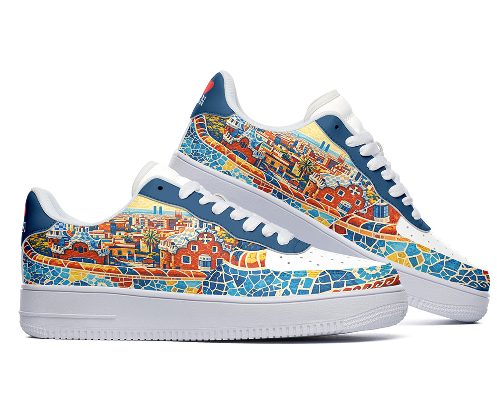 Barcelona Sneakers: Barcelona Mosaic Court Sneakers