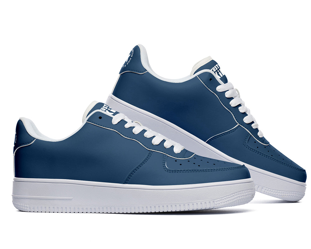 Navy Blue Sneakers: Solid Navy Court Sneakers