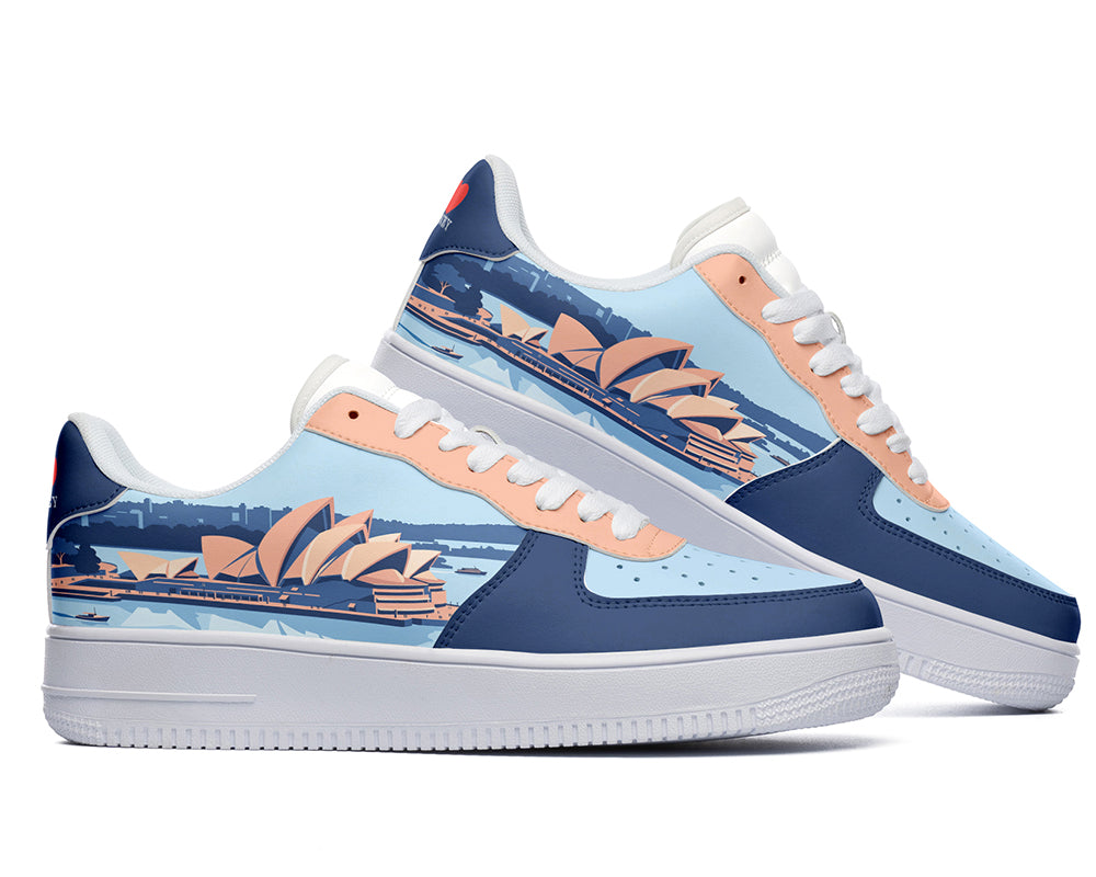 Sydney Sneakers: Sydney Opera House Illustration Court Sneakers